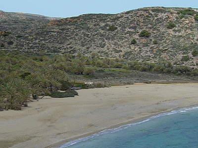 La plage de Vai en Crete