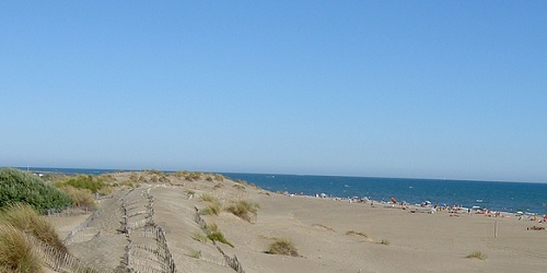 La plage du côté de la pointe de l'Espiguette à Port Camargue